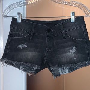 Black Orchid Low-Rise Charcoal Wash Denim Shorts